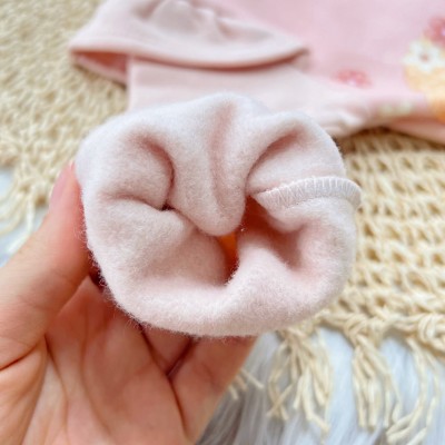 Conj. Casaco de Moletom Doguinha com Flores e Calça Legging - Rose